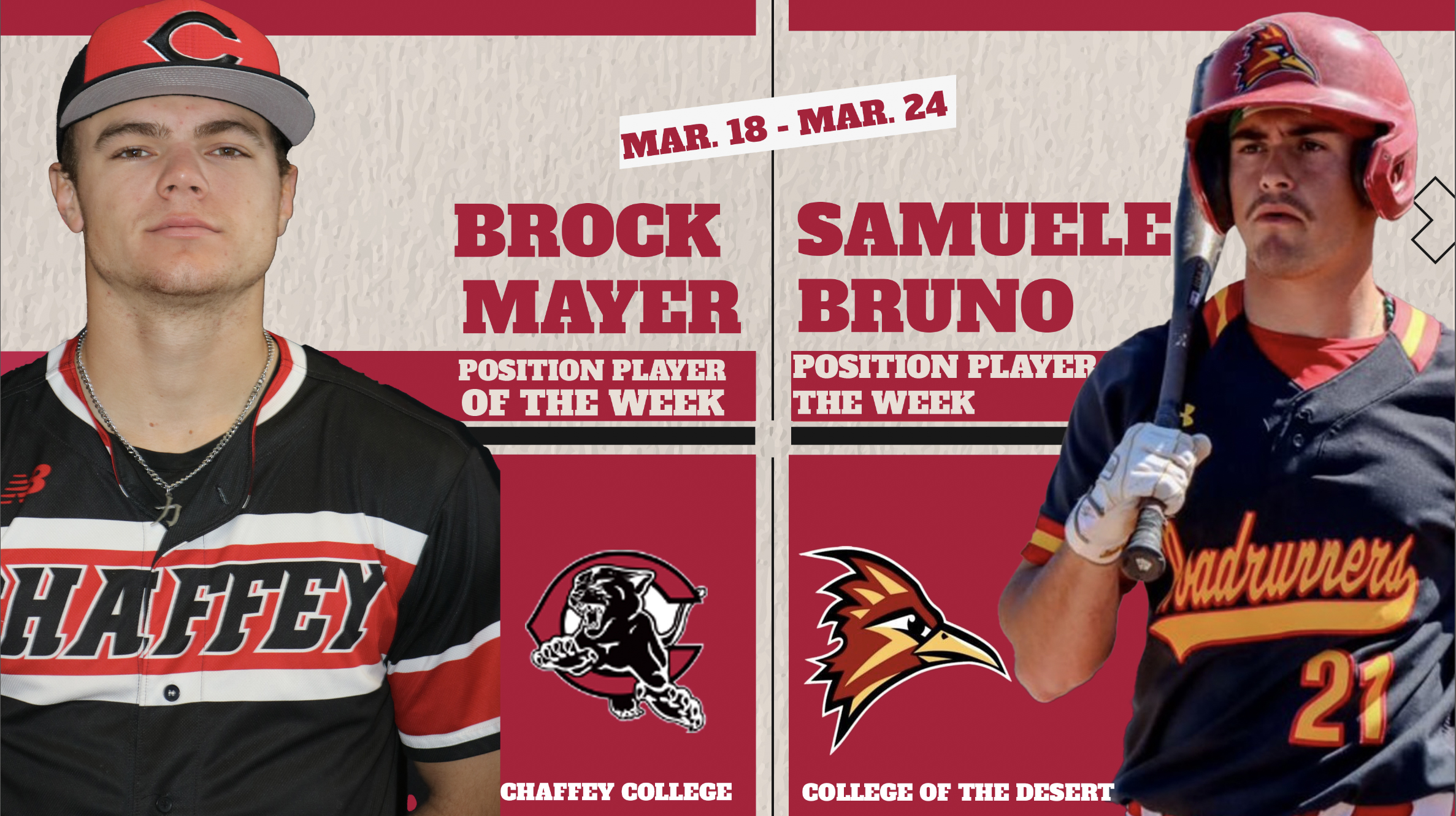 IEAC Baseball Athletes of the Week March 18 - March 24