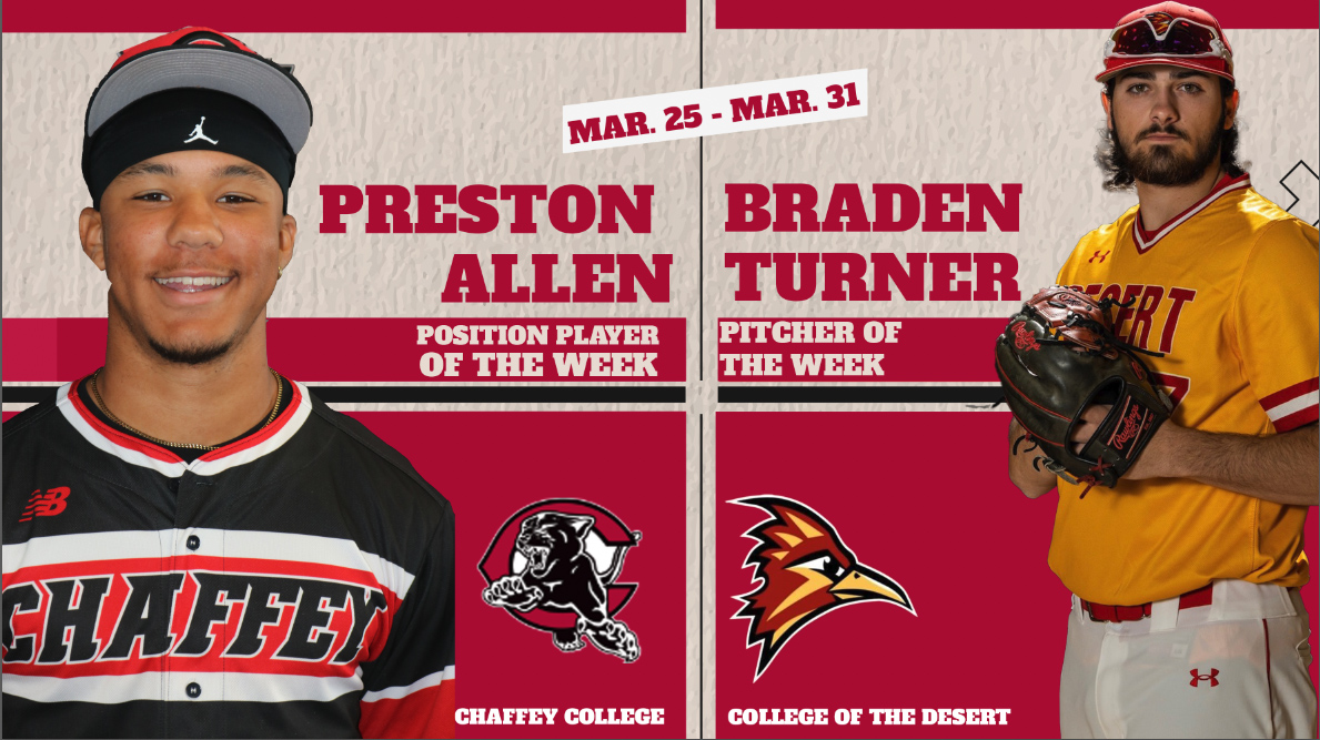 IEAC Baseball Athletes of the Week March 25 - March 31